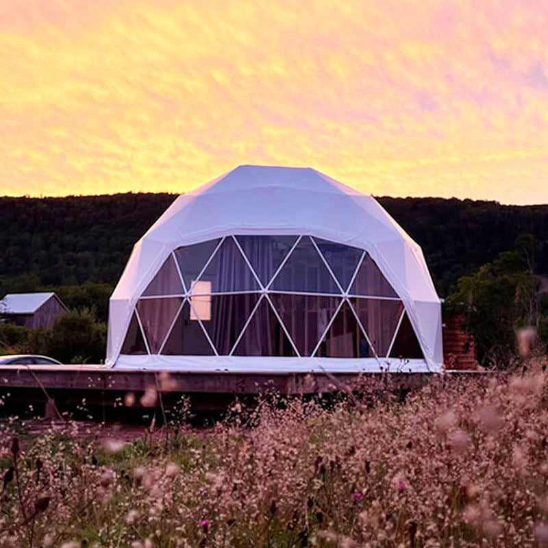 Luxury Accommodation Living Eco Dome Hotel Tents 6M-15M PVC Leisure round Canvas Glamping Dome Tent