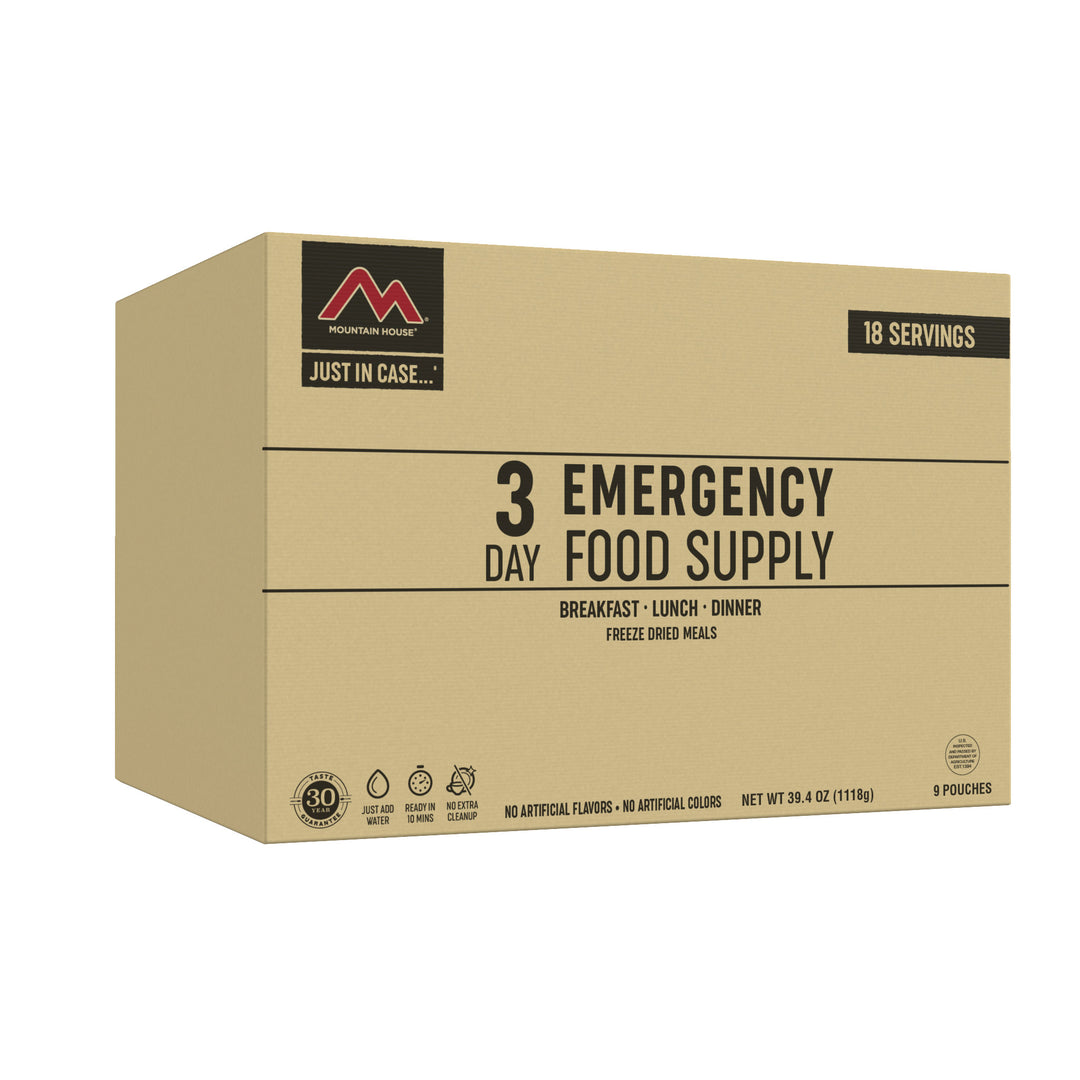 3-Day Emergency Meal Kit 9-Pouch Assortment (18 Total Servings)