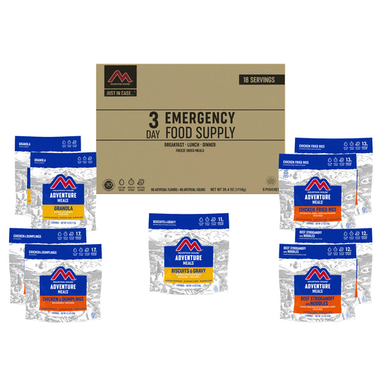 3-Day Emergency Meal Kit 9-Pouch Assortment (18 Total Servings)