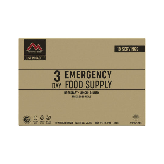 3-Day Emergency Meal Kit 9-Pouch Assortment (18 Total Servings)