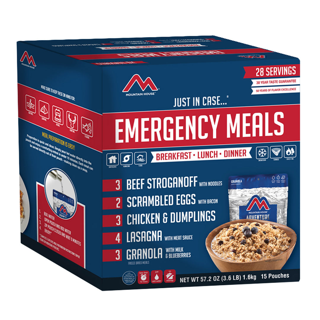 Mountain House Emergency Meal Kit 15-Pouch Assortment (28 Total Servings)